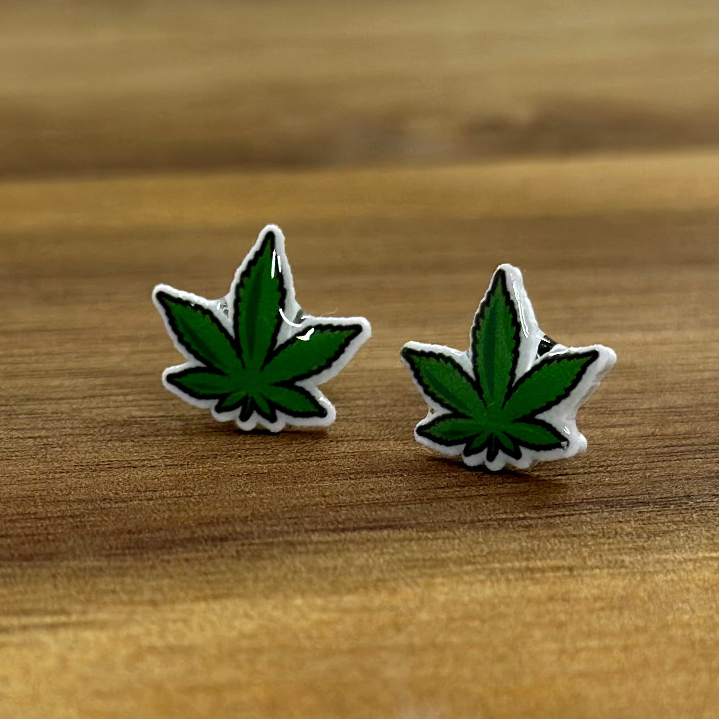 Green Canna Stud Earrings