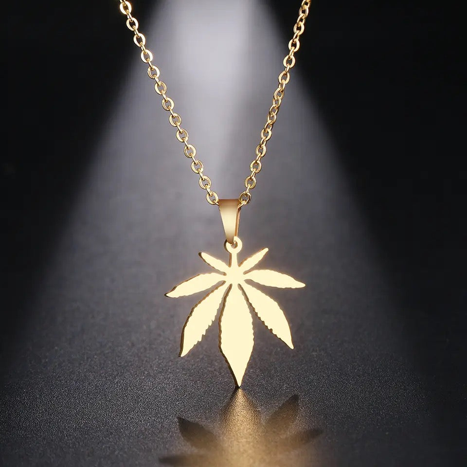 7 Point Big Leaf Necklace