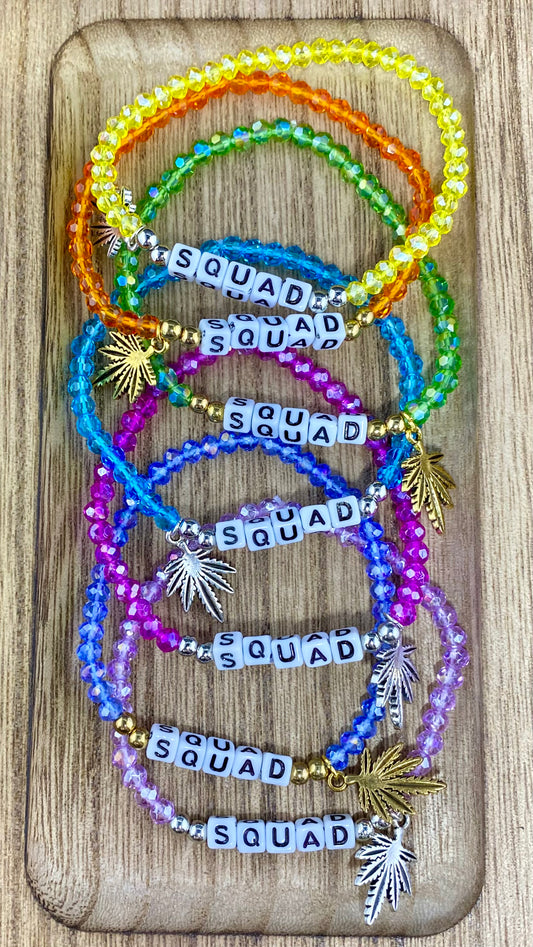 Squad Bracelet with Canna Charm (Various Colors)