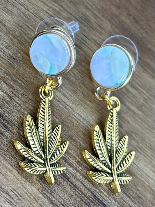 Dainty Mint Dangle Earrings