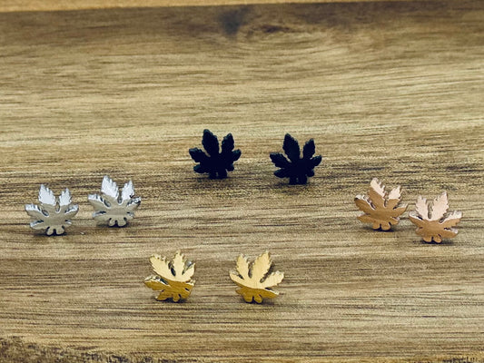 Dainty Leaf Studs